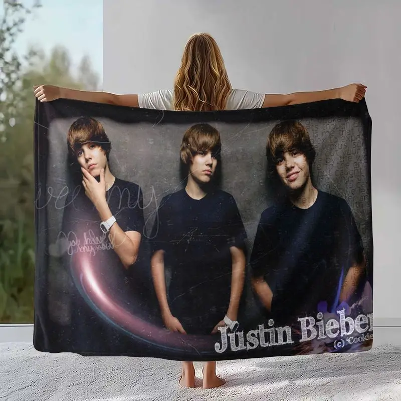 POP Star Justin Bieber Fans Gift Soft Flannel Throw Blanket,Cozy Blanket for Bed,Sofa,Living Room,Picnic,Camping,Home Decor,Gift