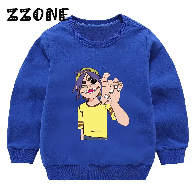 Hot Sale Kids Sweatshirts Gorillaz Rock Band Print Fashion Children Hoodies Baby Pullover Outwear Tops Funny Girls Boys Clothes