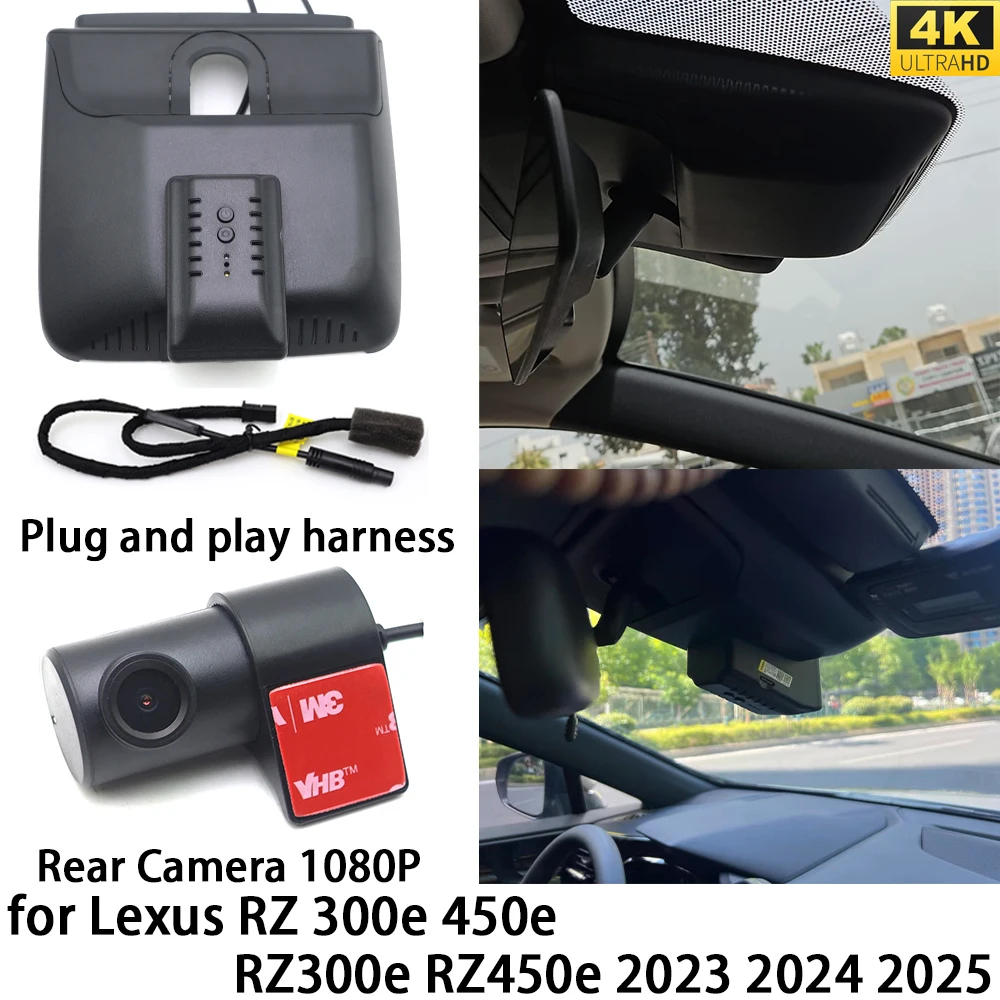 for Lexus RZ 300e 450e RZ300e RZ450e 2023 2024 2025 4K DVR Dash Cam OEM Front Rear Camera Video Recorder Wifi 2160P Loop