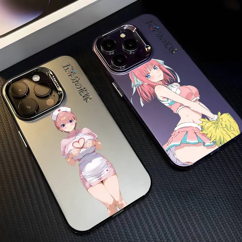 Q-quintessential Quintuplets جراب هاتف آيفون 17 16 15 14 13 12 11 برو ماكس الهواء متعدد الألوان ماتي ليزر أورورا فوندا #2