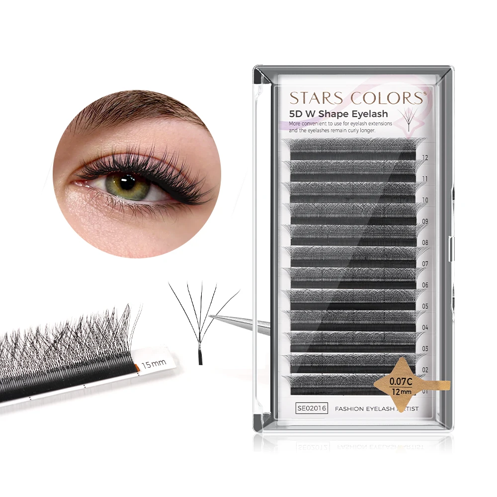 

3D 4D 5D W Shape Eyelash High Quality 0.07C/D Mixed 8-15mm No Residue Left Natural Smooth Black False Eyelashe Beauty Makeup