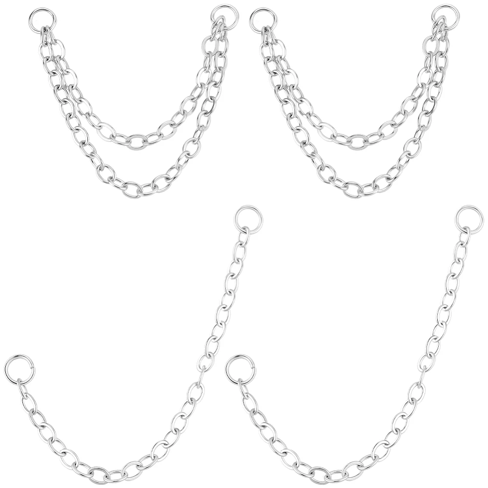 10Pcs 2 Styles Earrings Connector Chains 304 Stainless Steel Convertible Dangle Chain for Double Piercings Ear Cartilage