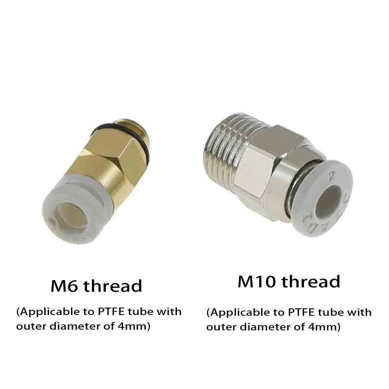 Tubo ptfe (1 metro) com conector macho reto pneumático encaixe para impressora 3d 1.75mm