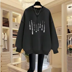 Women Clothing O-neck Vintage Sweatshirts Autumn Fashion Letter Printed Long Sleeve Hoodies Casual Loose Top Pullovers