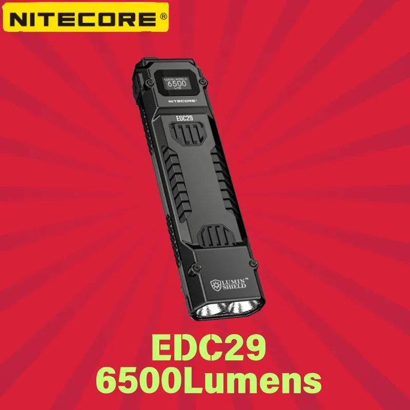 NITECORE EDC29 USB-C Rechargeable EDC Flashlight 6500Lumens With OLED Display Built-in 2,500mAh battery