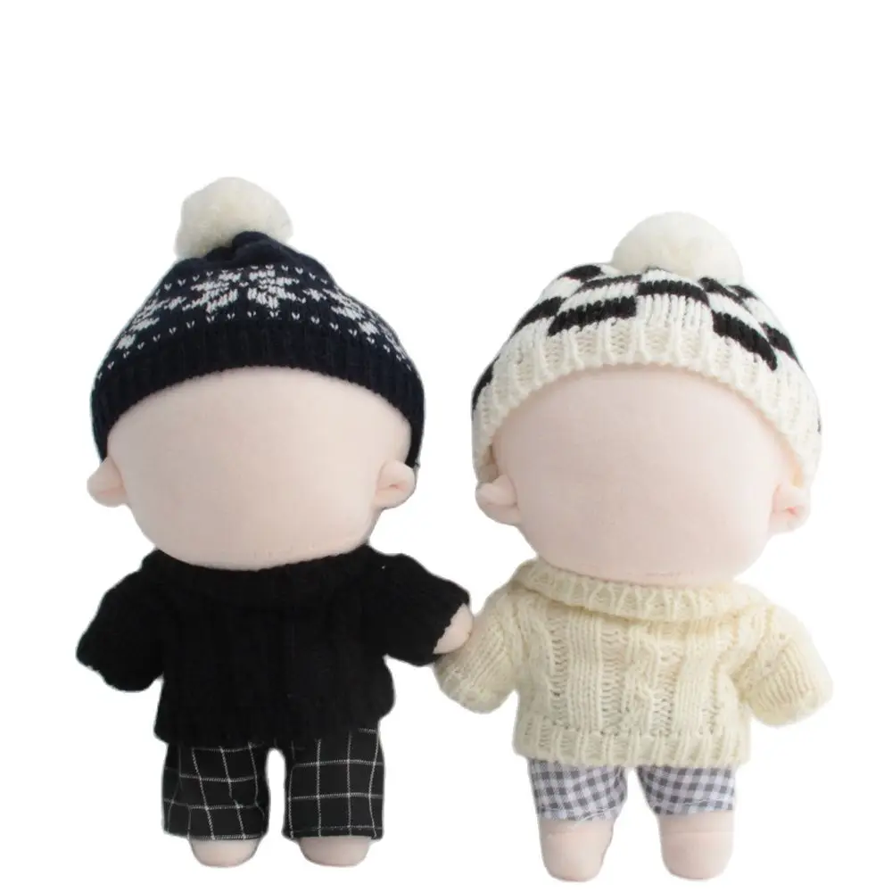 

20cm Doll Knitted Coat Clothes Outfits Winter Warm Sweater Tops Doll Pants for Idol EXO Plush Dolls Accessories Kid DIY Toys