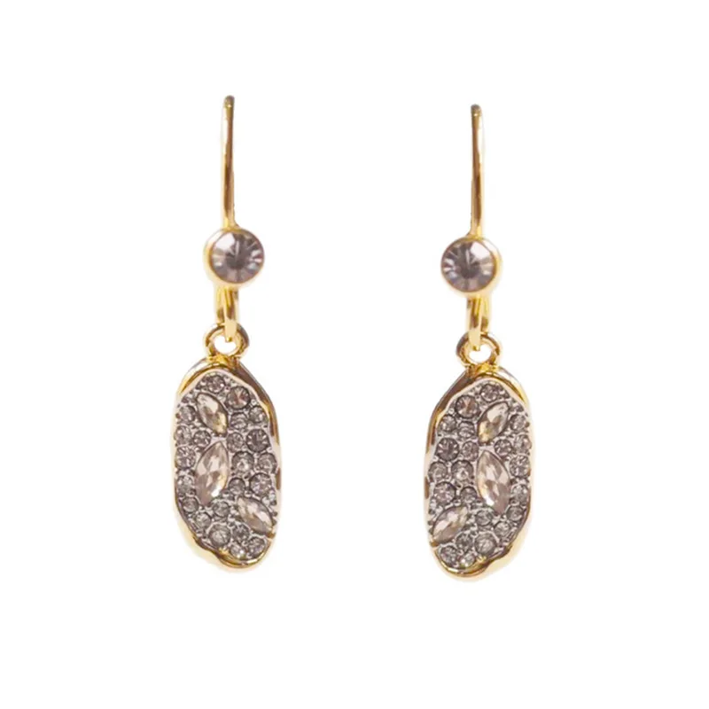 Alexis Fine Jewelry Replica 14K Gold Filled Full Zircon Ear Hook Two-tones Anti-rust Drop Dangle Geometric Earring Women Jewelry
