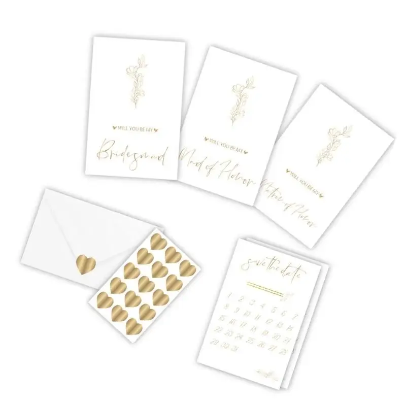 

A52E Elegant Bridal Shower Invite Cards And Sticker Set Colorful Wedding Shower Card for Unique Celebrations