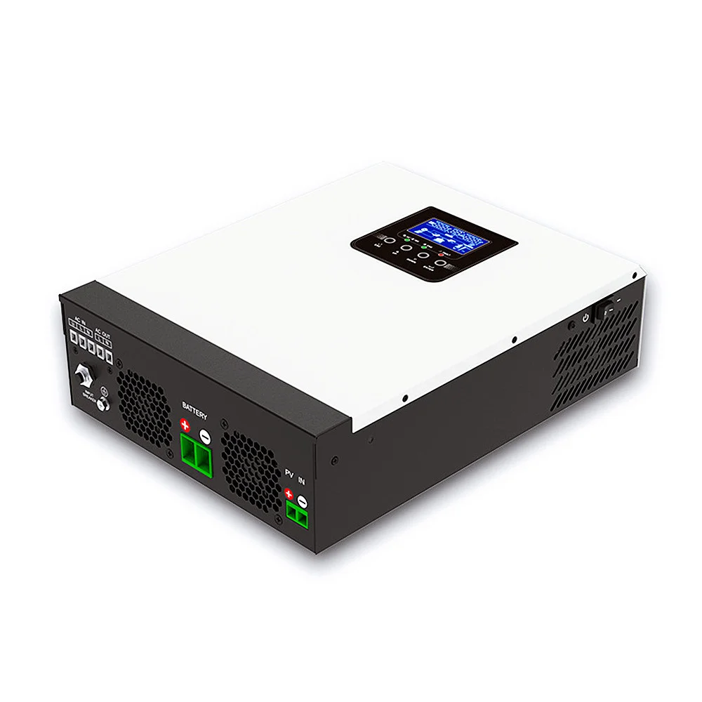 Inverter Surya Hibrida 3000VA 2400W Gelombang Sinus Murni DC 24V AC 220VAC MPPT Inversor Surya Bawaan 40A Pengendali Surya & Pengisi Daya AC