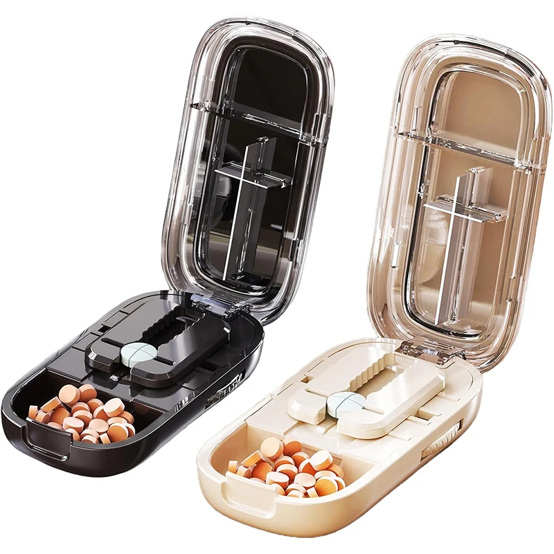 

Регулируемый разделитель таблеток, специально для маленьких таблеток, для разрезания на половинки и четвертинки, бытовой инструмент для разрезания витаминов (белый+черный)