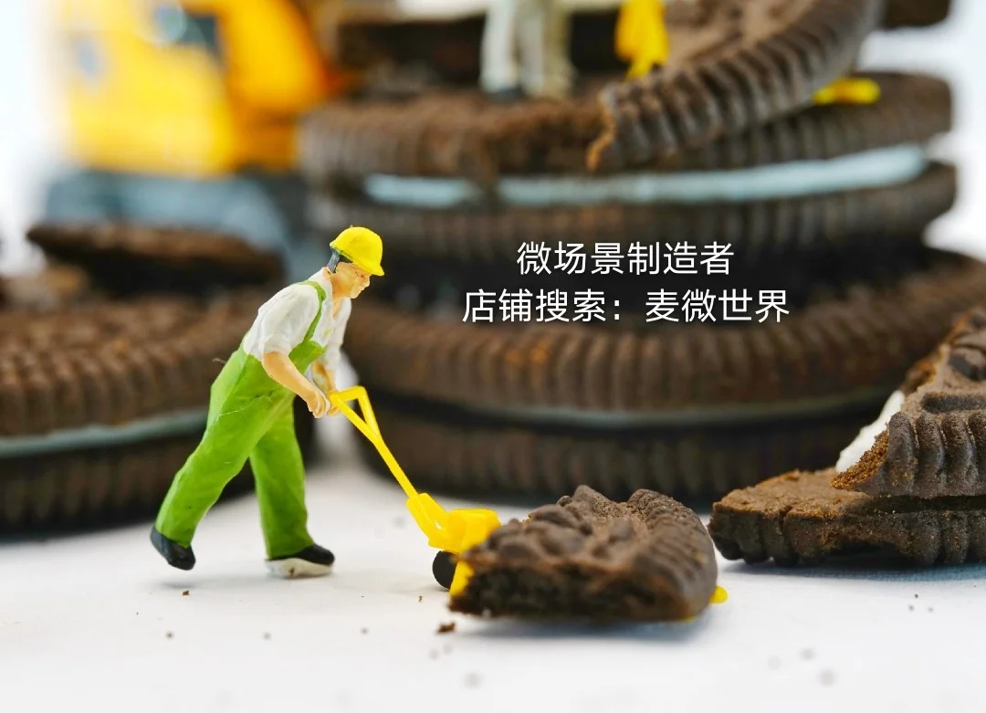 Microscopic Photography Figures Prop Model 1:87 Scale 3D Diorama Warehouse Movers Forklift Pulling Goods Miniature Scene Display