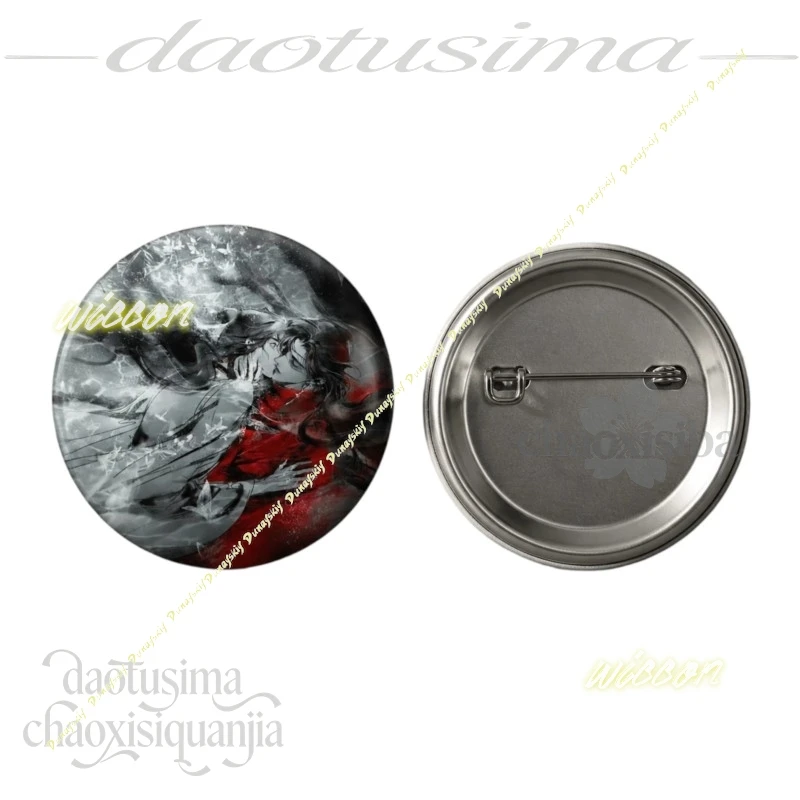 Heaven Official's Blessing Chinese Anime Pins Handmade Round Brooches Hua Cheng Xie Lian Cosplay Badge Backpacks Jewelry Gifts