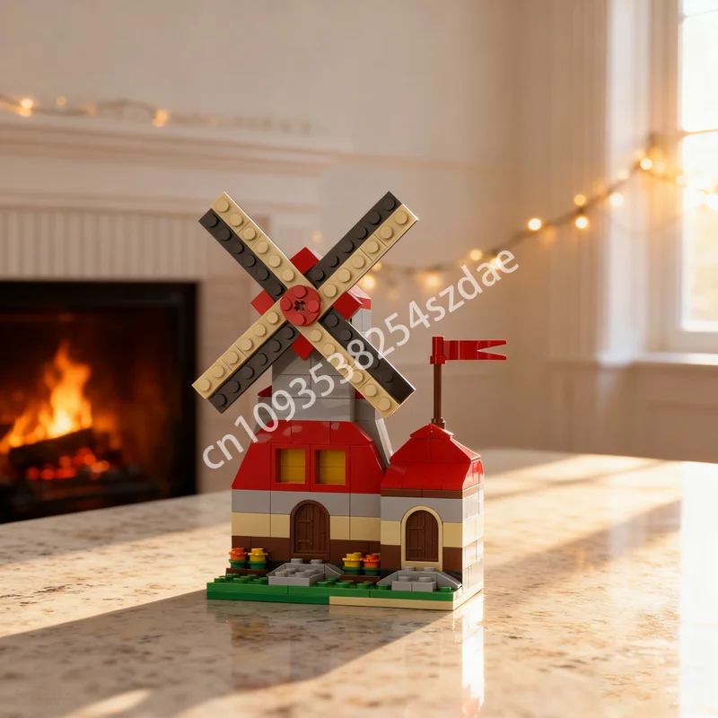 158 個 MOC 風車クラシックモデルビルディングブロック組み立てる DIY クリエイティブクリスマスギフト教育玩具レンガ子供の誕生日