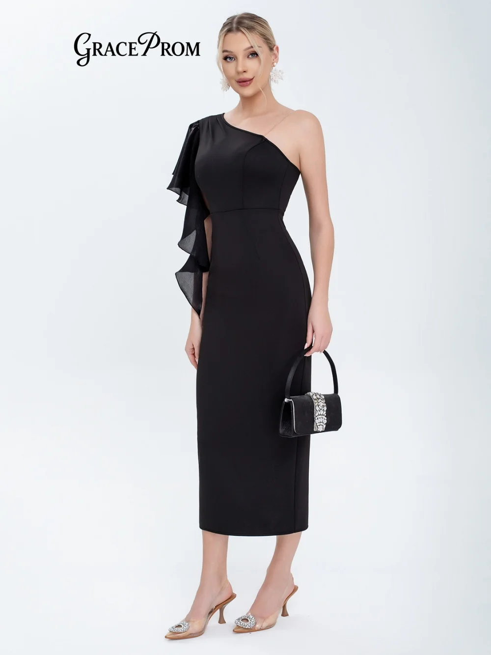 Formelles One-Shoulder-Abendkleid 2026, modisches Chiffon-Partykleid, klassisches, bodenlanges A-Linien-Kleid für die Brautmutter