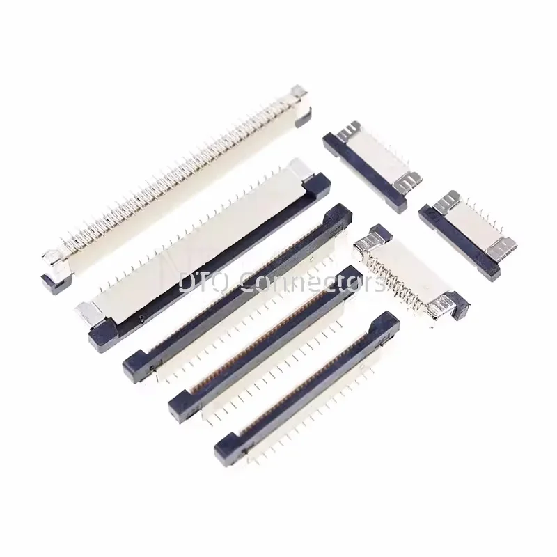 10pcs Fpc Ffc Connector Socket Pitch 0.5mm 1.0mm 4/6/8/10/12/14 16/20/24/30/34/40/50/60 Pin Vertical Type Misalignment Pins Flat