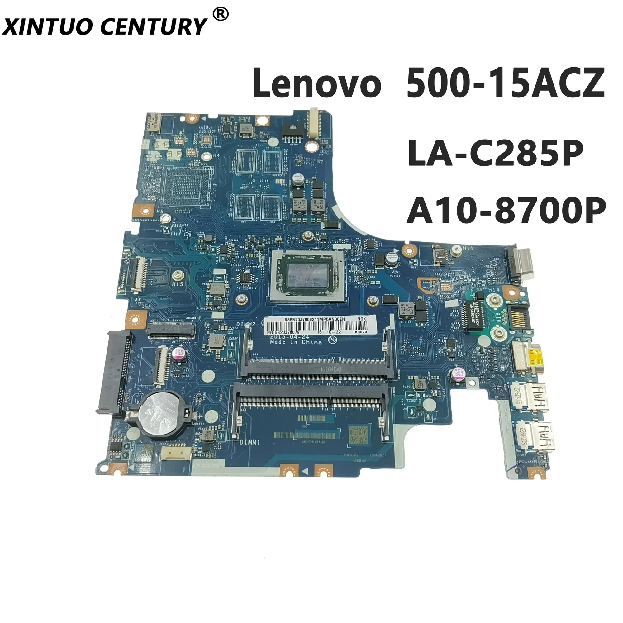 

For :5B20J76092 motherboard for Lenovo 500-15ACZ motherboard AAWZA ZB LA-C285P with AMD A10-8700P CPU 100% test work