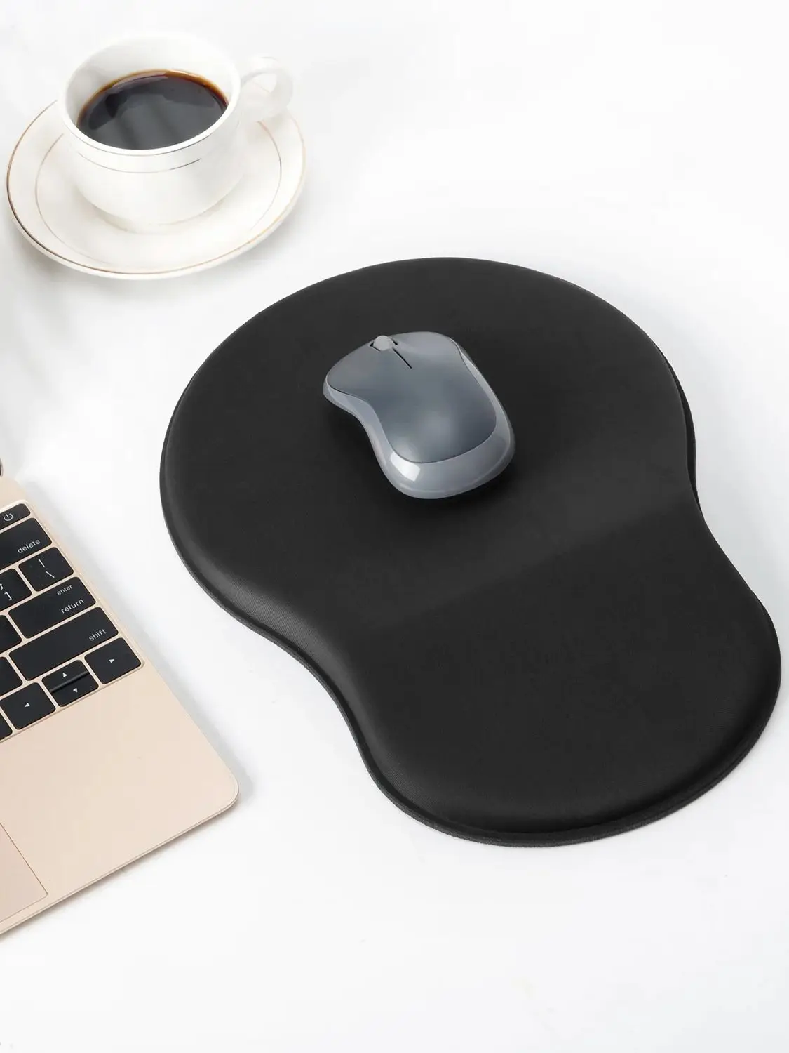 Ergonomiczna podkładka pod mysz z podpórką pod nadgarstek, miękka podkładka z pianką memory do łagodzenia bólu, podkładka pod mysz do gier na biurko, do domu, biura. — zdjęcie produktu 7