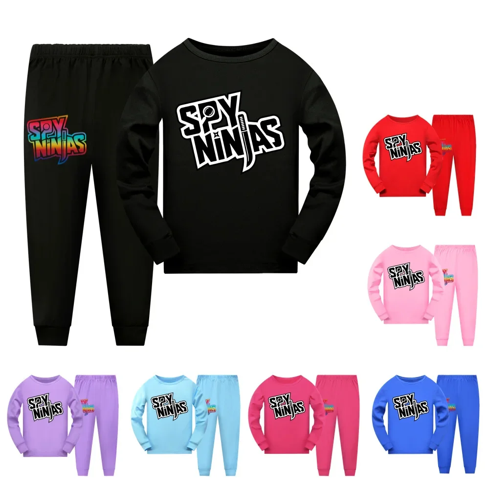 

SPY NINJA Teenage Girls Clothing Cotton Boys sweater Tshirt Girls Cute Cosplay Clothes Big Kids Shirt Casual Trousers Set