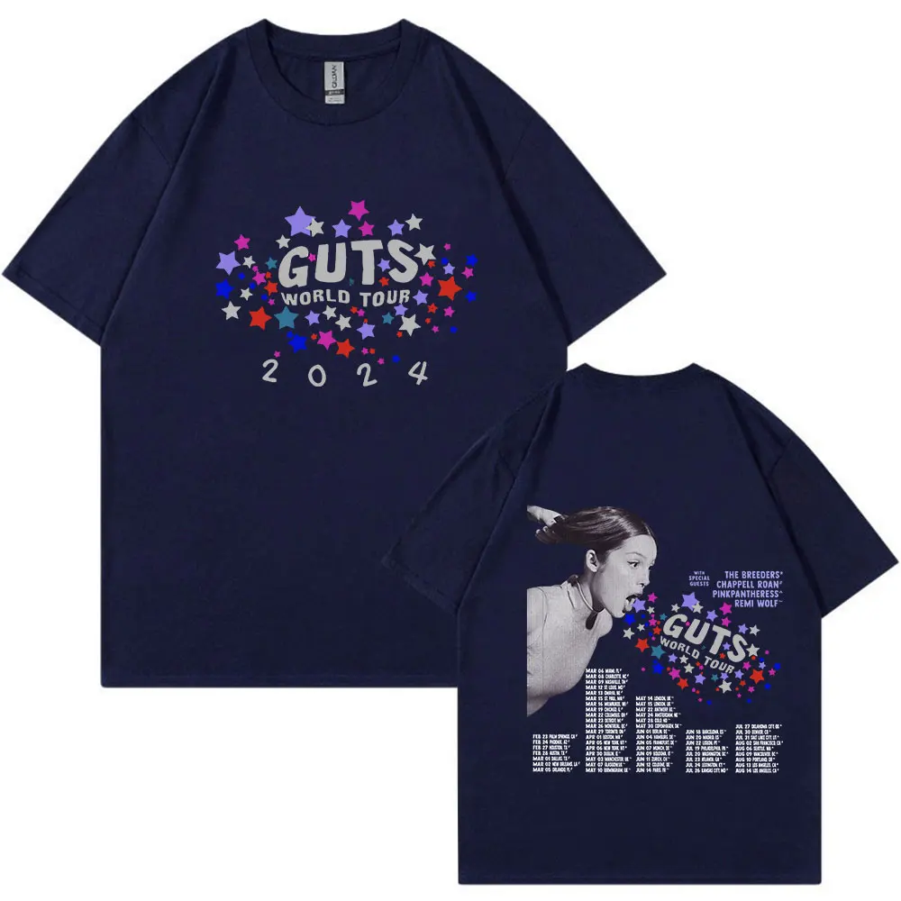 Vintage Sour Vampire Guts 2024 World Concert Tour T Shirt Men Women Fashion Hip Hop T-shirts Harajuku Casual Oversized T-shirt image 2