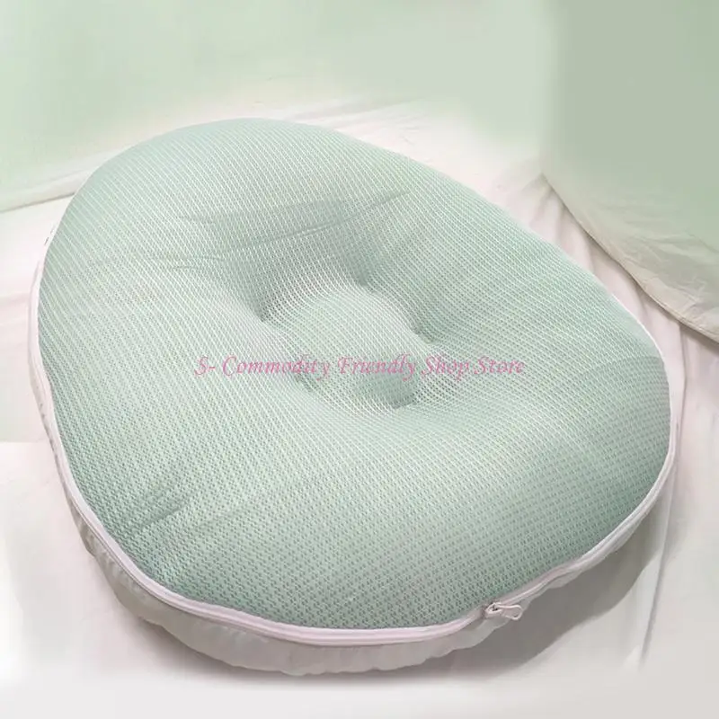 85AE Portable Lie Feeding Pillow Cotton Sateen Fabric Machine Washable Compact Design