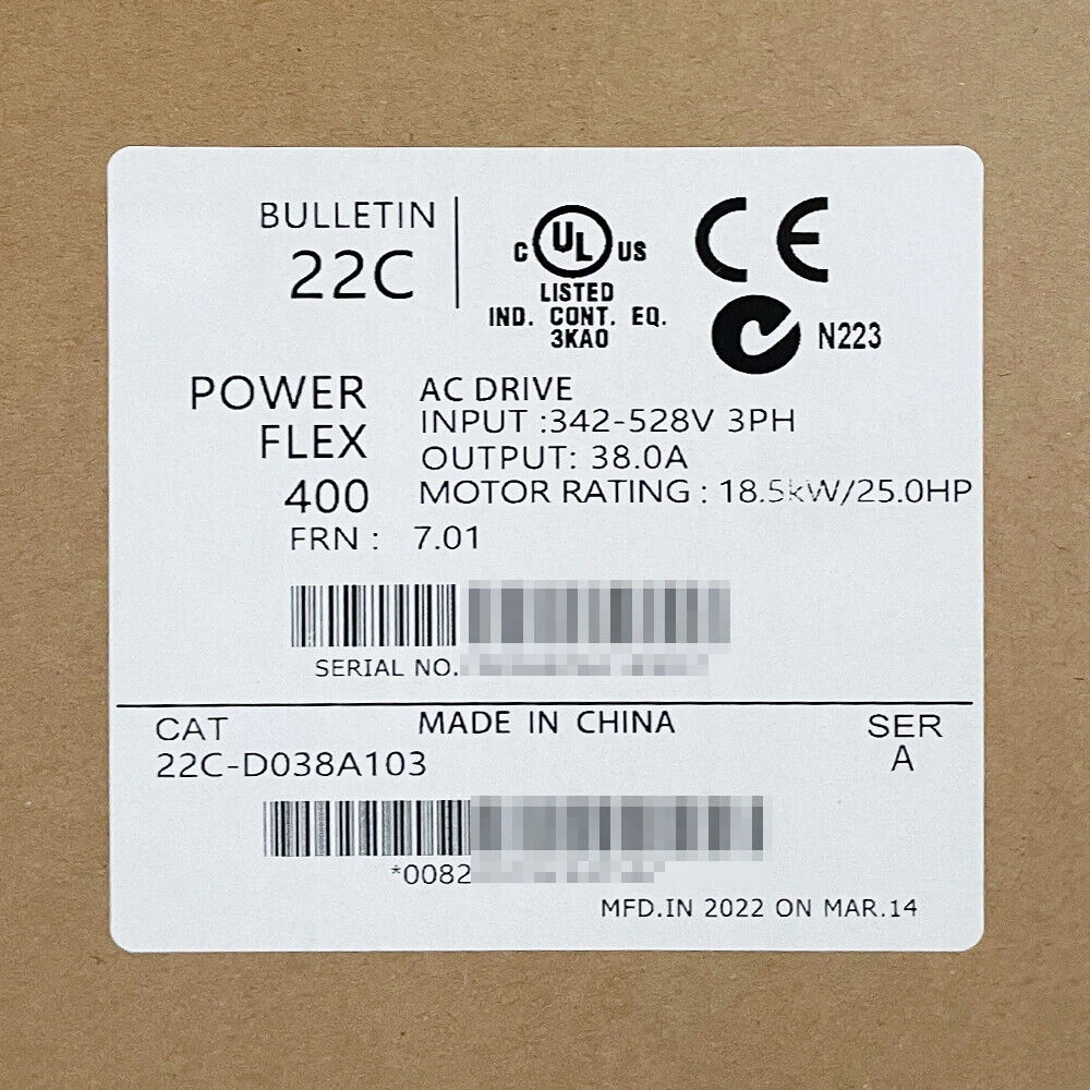 New  400 18.5 kW 25 HP AC Drive 22C-D038A103-