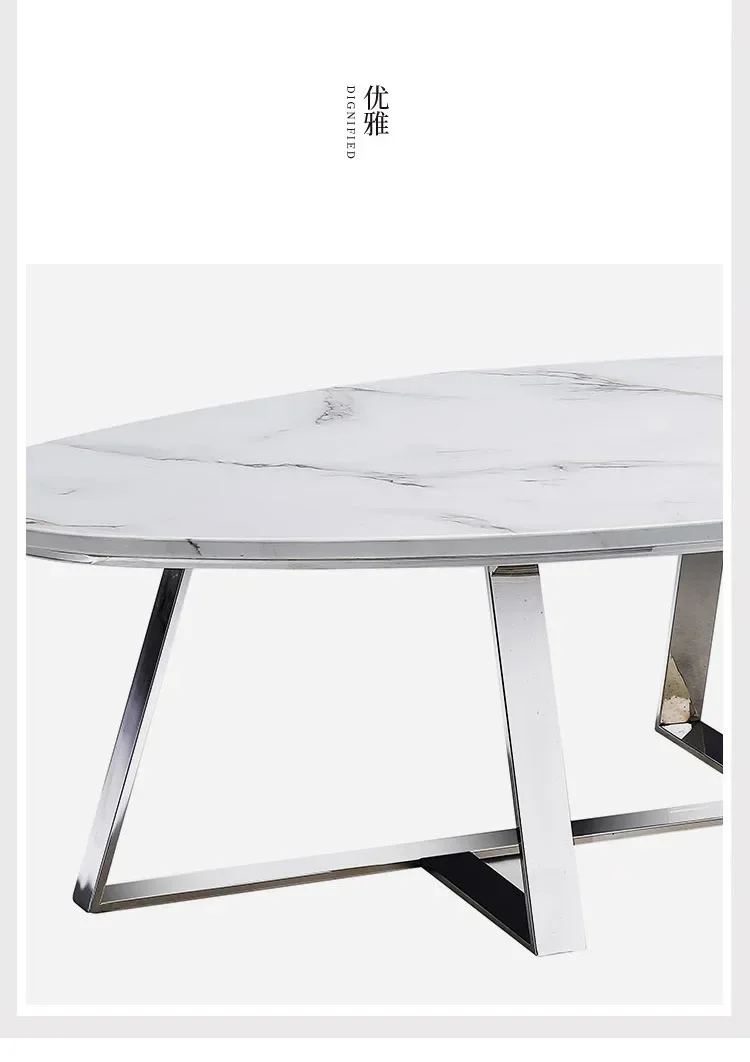 2025 новая итальянская минималистичная овальная нержавеющая сталь, гостиная, высококачественная дизайнерская модель