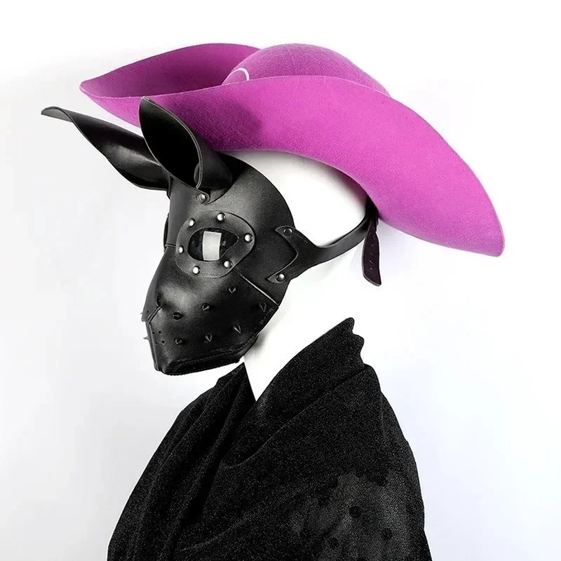 Bunny Mask Halloween Masque Three-dimensional Steampunk Bunny Carnival Leather Mask PU Rabbit Cosplay Masks 3D Rabbit Masque