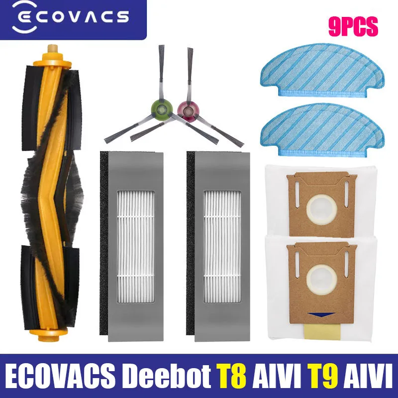 ECOVACS Deebot T8 AIVI T9 AIVI N8 Pro AIVI N9 N10 N10 Plus Accessories Main brush, side brush, filter, dust bag,Hepa Filter