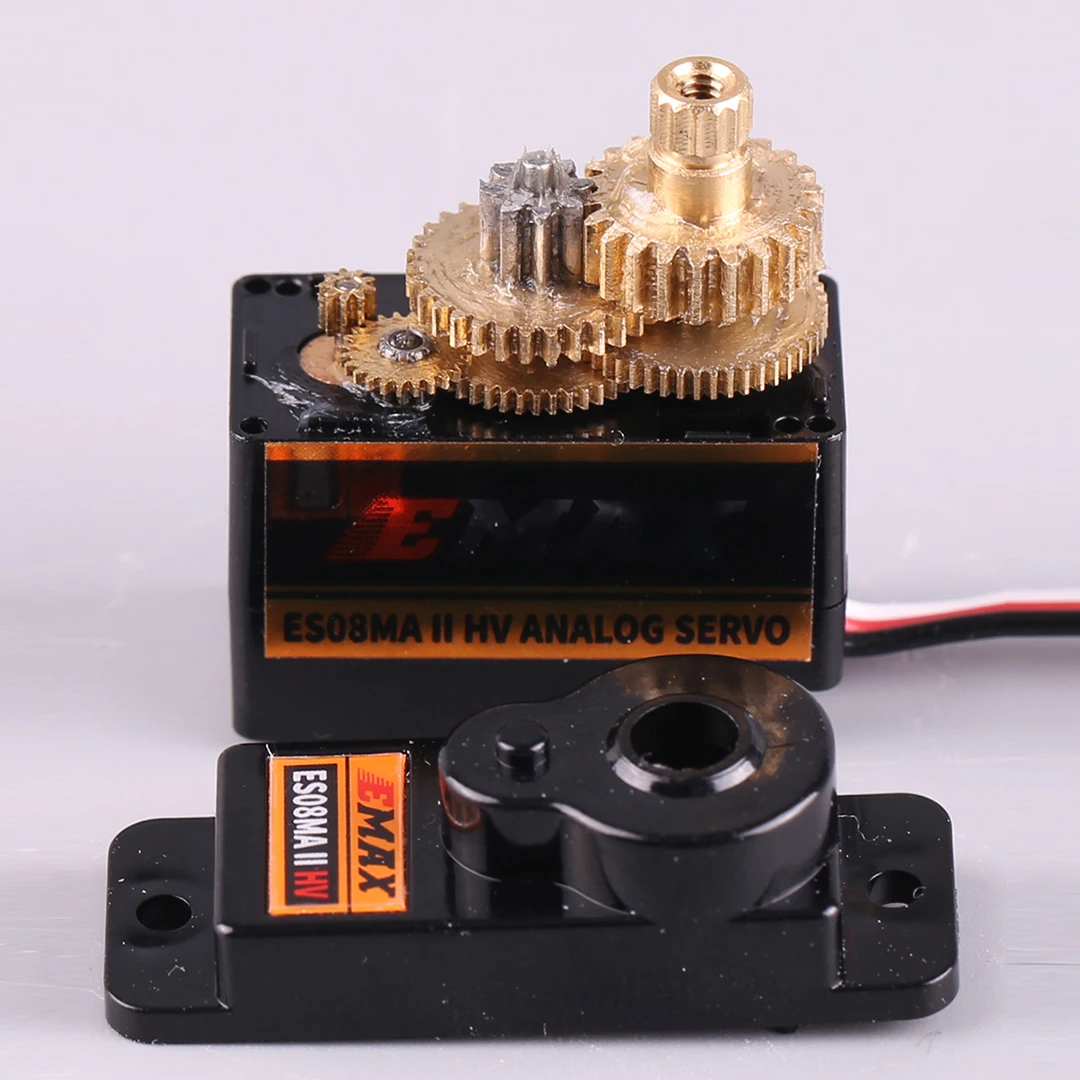 EMAX ES08MA II HV 12G Servo analogico ad alta tensione con ingranaggi metallici per auto da barca aereo elicottero RC - Servo telecomandato universale