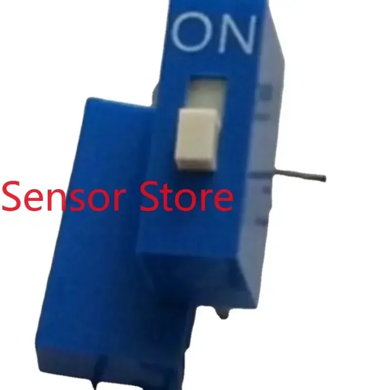 10PCS 1-digit 2-speed DIP Switch Blue Vertical 2.54 Flat Dial  1P1 Way