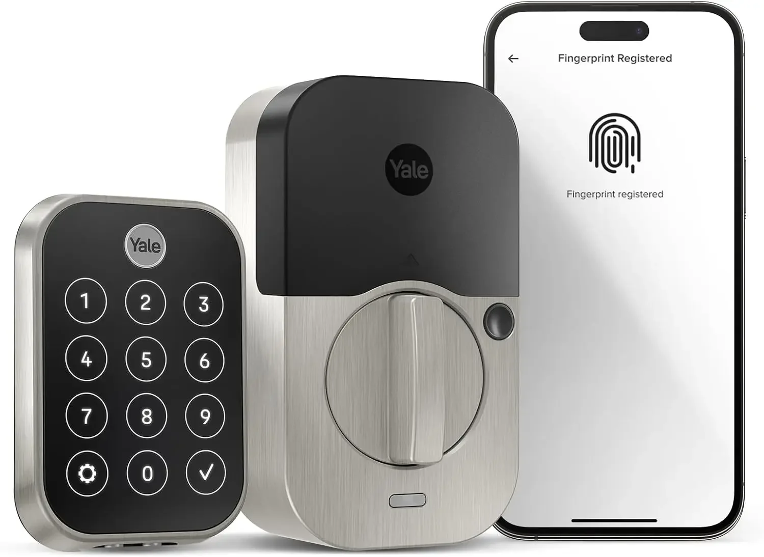 

Замок 2 Touch с Wi-Fi (новинка)-умный замок со сканером отпечатков пальцев-без ключа из атласного никеля-Фотоэлементы