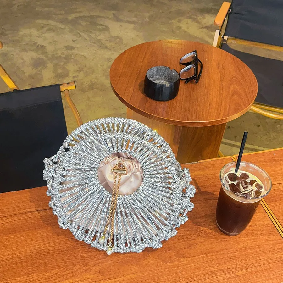 2026 New Latest Rhinestone Crystal Handbag Party Purse Gold/Silver Hand Bag