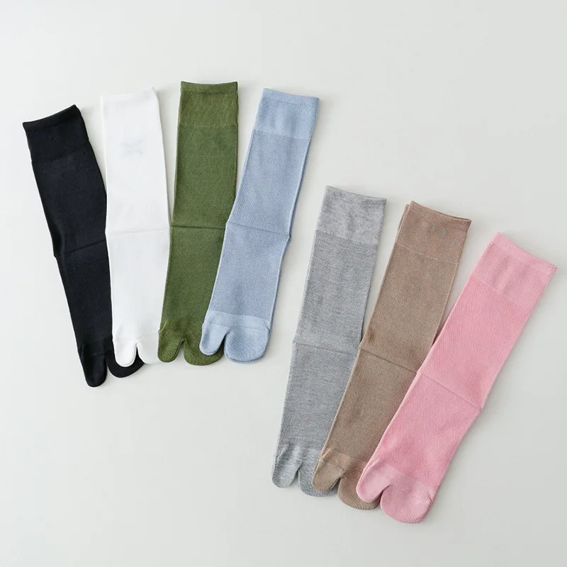 Comfortable Soft Fashion Chic Trend Cotton Spring Summer Thin Split Toe Woman Mesh Socks Solid Color Two-Toed Japanese Tabi Sox
