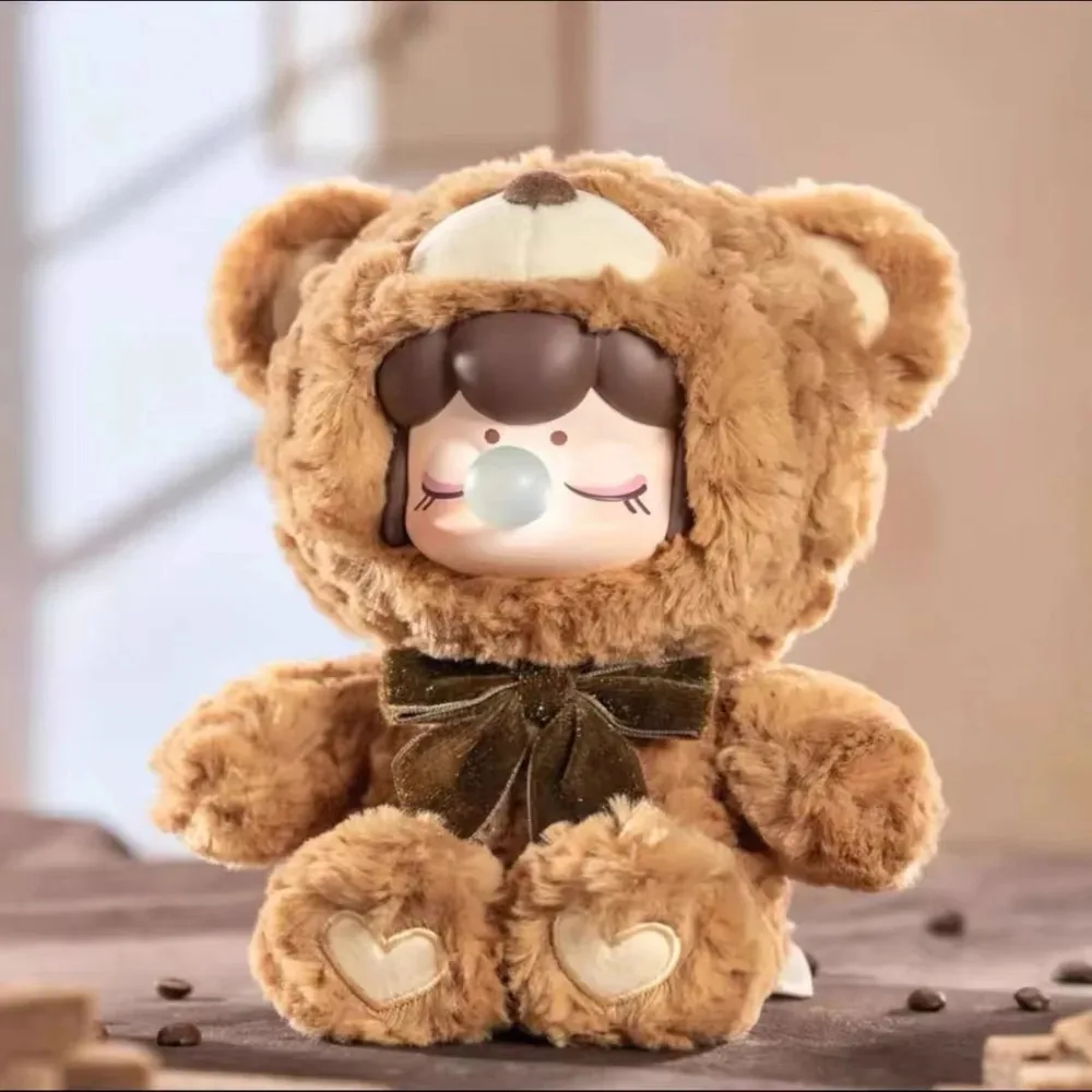 Autêntico chocolate colorido urso de pelúcia caixa cega brinquedo na moda decoração desktop vinil rosto caixa cega estatueta colecionável