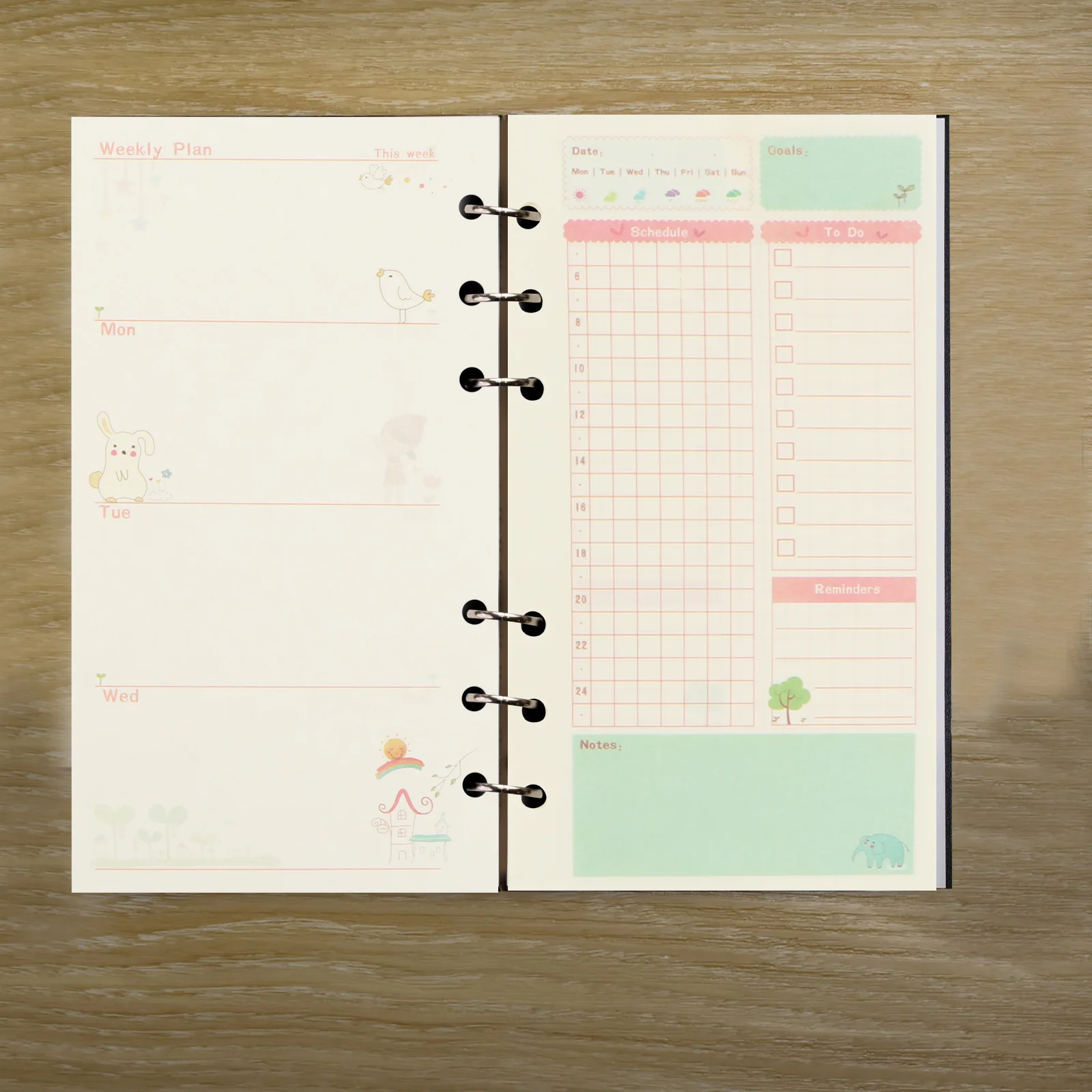 

3Pcs Monthly Weekly Daily Planner Loose Leaf Refill Papers Thick Smooth Writing Notepad Replacement Core Papers for School