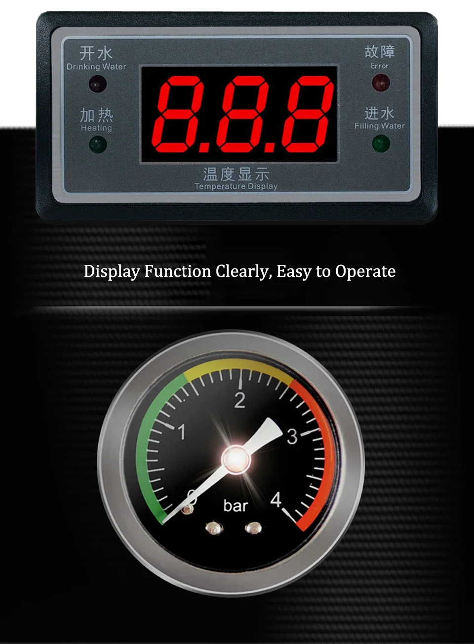 

RC800 Commercial Milk Frother 8L Steam Milk Frothing Machine Water Boiler Multi-Purpose Electric Milk Foam Maker LED Display