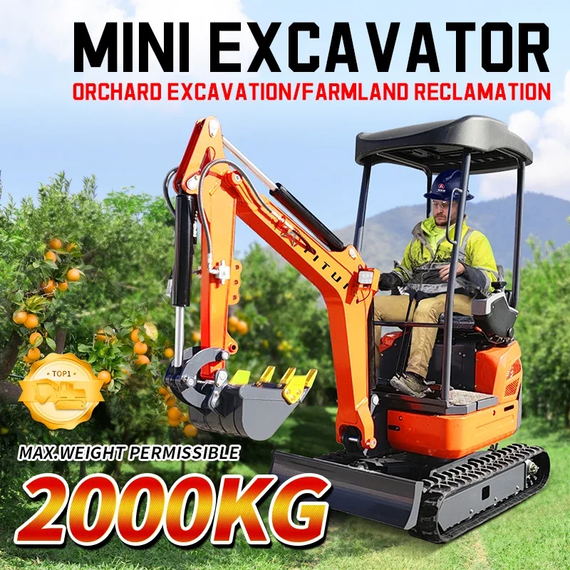 حفارة صغيرة 2.0 طن رائجة البيع لمزرعة البستان حفارة مسار مخصصة عالية الجودة CE EPA Euro 5 توصيل سريع