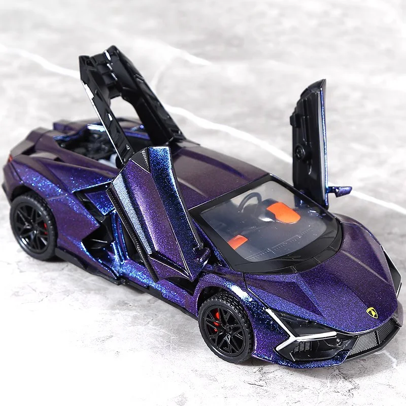 Modèle de voiture jouet Aventador en alliage moulé sous pression avec son et lumière, toutes les portes de voiture peuvent être ouvertes, véhicule jouet, cadeaux de fête des enfants, nouveau, 1/32