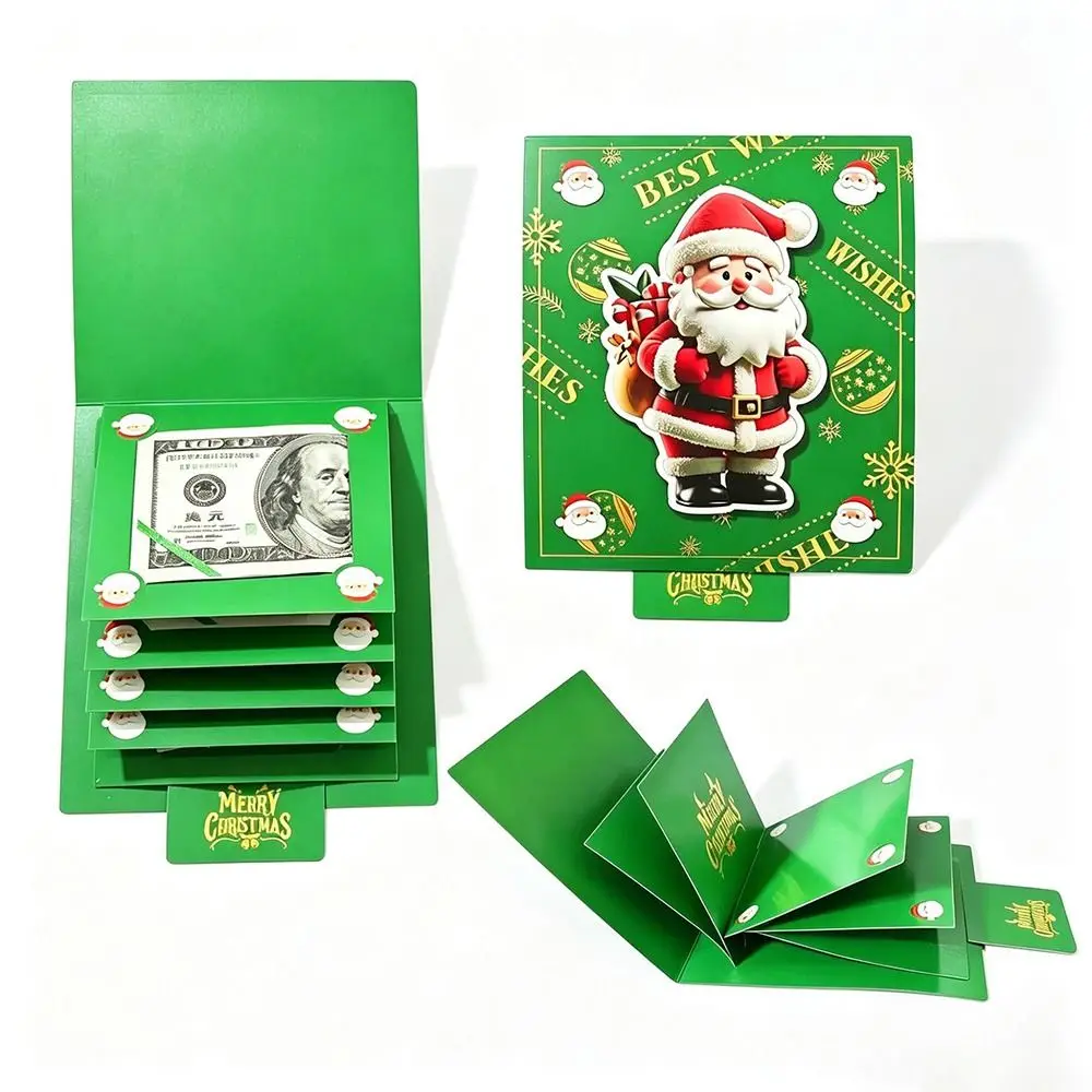 Gifts Foldable Christmas Red Envelope Paper Pull Out Pull Out Envelopes Santa Pattern Santa Cash Envelopes Party Favors