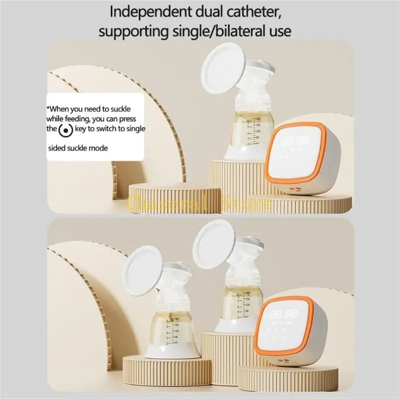مضخة ثدي كهربائية متعددة الوظائف من النوع C قابلة للشحن E7CE، مستخرج حليب فعال