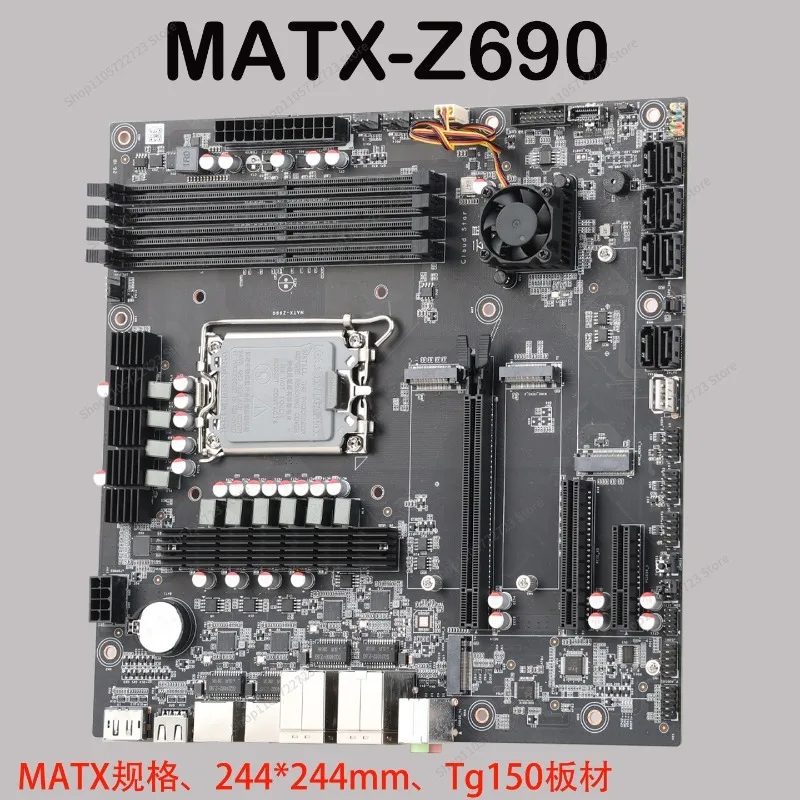 For Z690 MATX Storage Server Motherboard 4 Ethernet Port 8 SATA 3 PCIe Slot Compatible 12 Gen CPU NAS Mainboard
