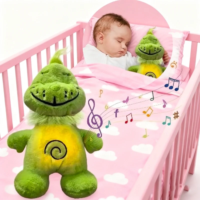 

Зеленый лохматый аниме Kawaii плюшевая игрушка Дыхательный компаньон kawaii кукла Светящийся живот чучело Перифельная праздничный подарок для ребенка,.