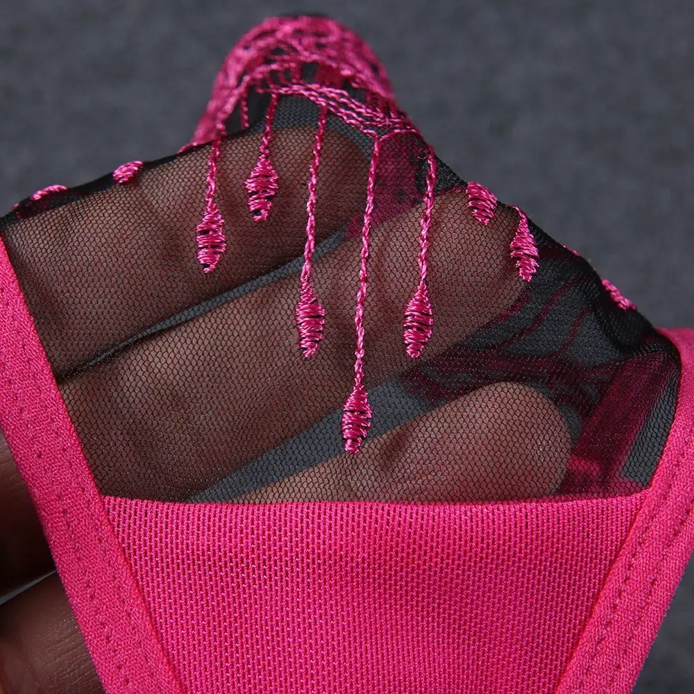 

Temptation Hips Seamless Low Waist Transparent Sexy Embroidery Tassel Knickers Underpants Briefs G-string Thongs Panties