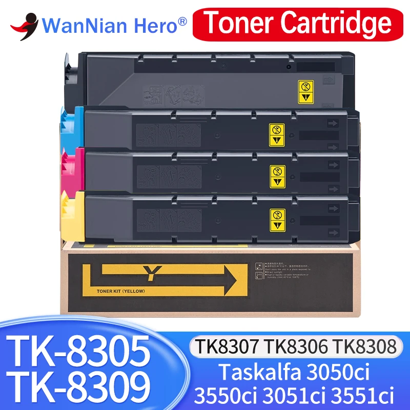 1pcs Compatible Toner Cartridge for Kyocera TK-8308 TK8-305 TK-8307 TK-8309 TK-8306 TASKalfa 3051ci 3050ci 3550ci 3551ci Printer