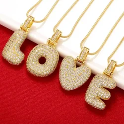 ZHUKOU collar de letras de latón de cristal de alta calidad para damas, buenos amigos, pareja, regalo de cumpleaños, modelo: VL34