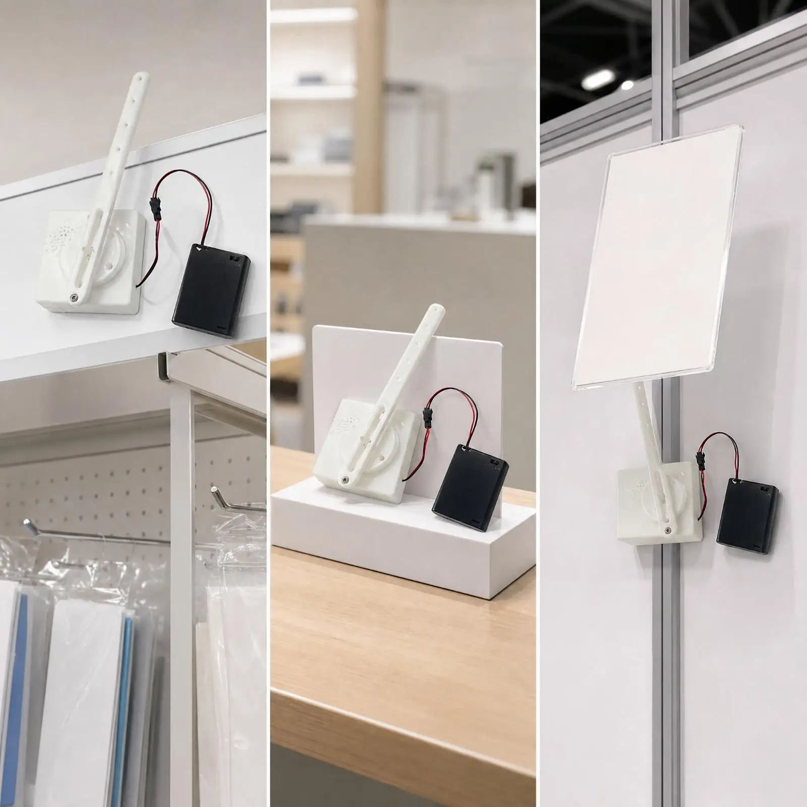Motorized Rotating Display Stand 180 Degree Oscillation Plastic Turntable for Countertop Product Jewelry Promotional Display