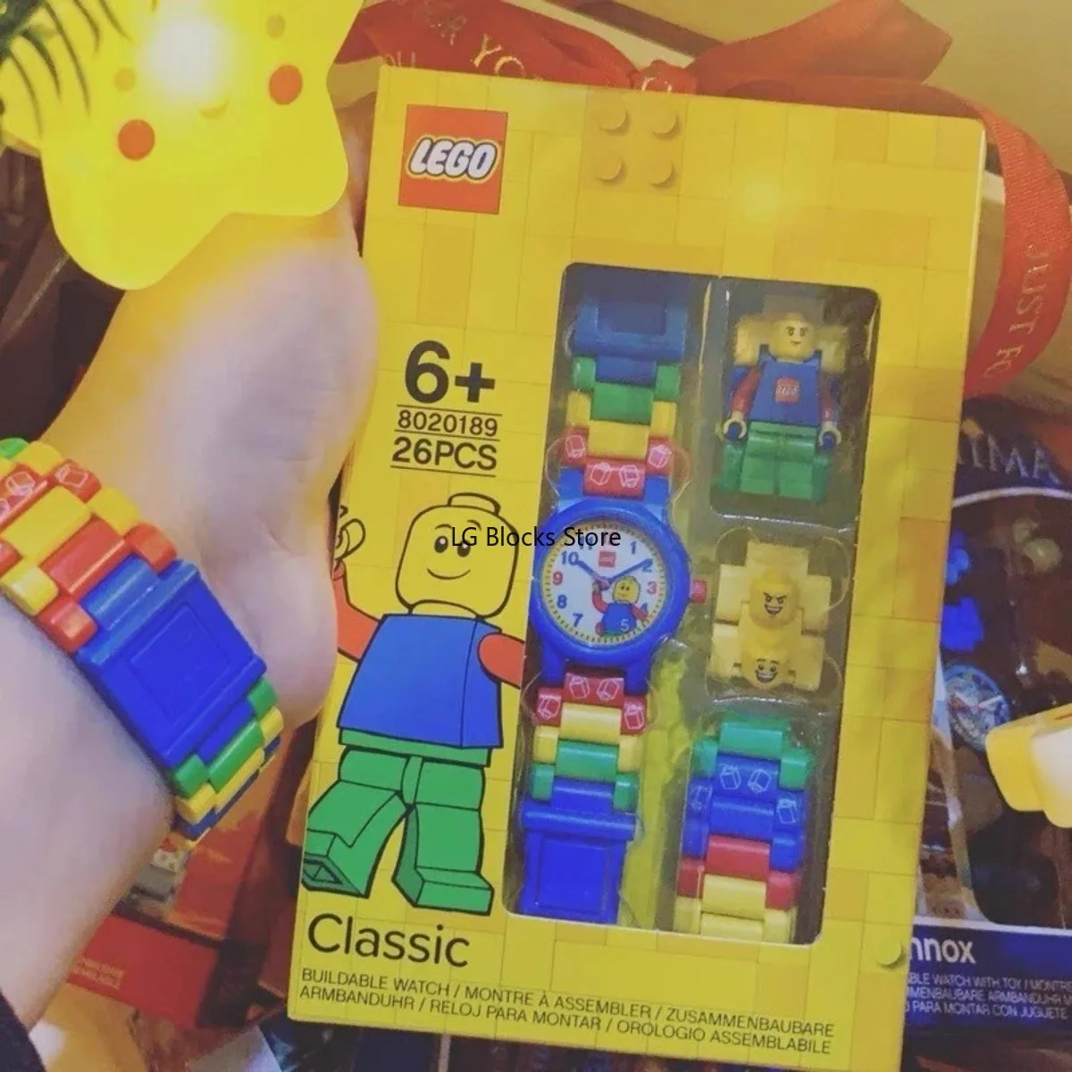 Zegarek Lego Classic do złożenia, zegarek z klocków, minifigurka, zegarek dla chłopca, Face Time, nauczyciel, 26 elementów, prezent urodzinowy, 8020189