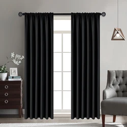 90%Blackout Curtains for Bedroom Full Light Blocking Drapes With Black Backing Thermal Insulated For Living Room Curtain