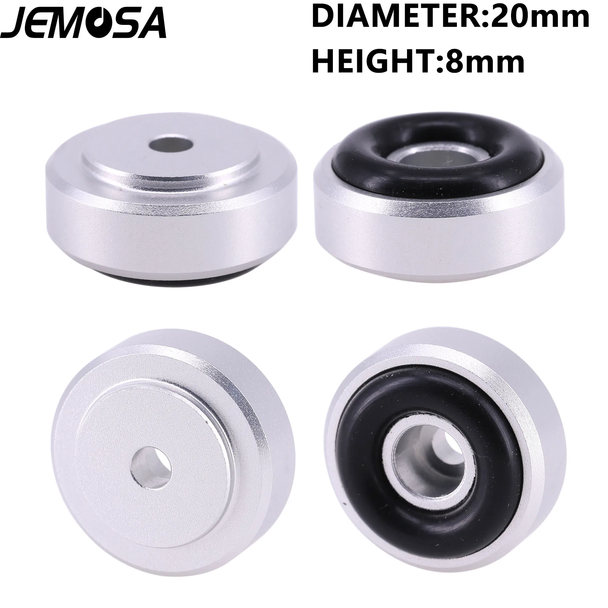 Pies de goma de amplificador HIFI, almohadillas de aislamiento de altavoz de Audio, aluminio, 20x8mm, 4 unidades