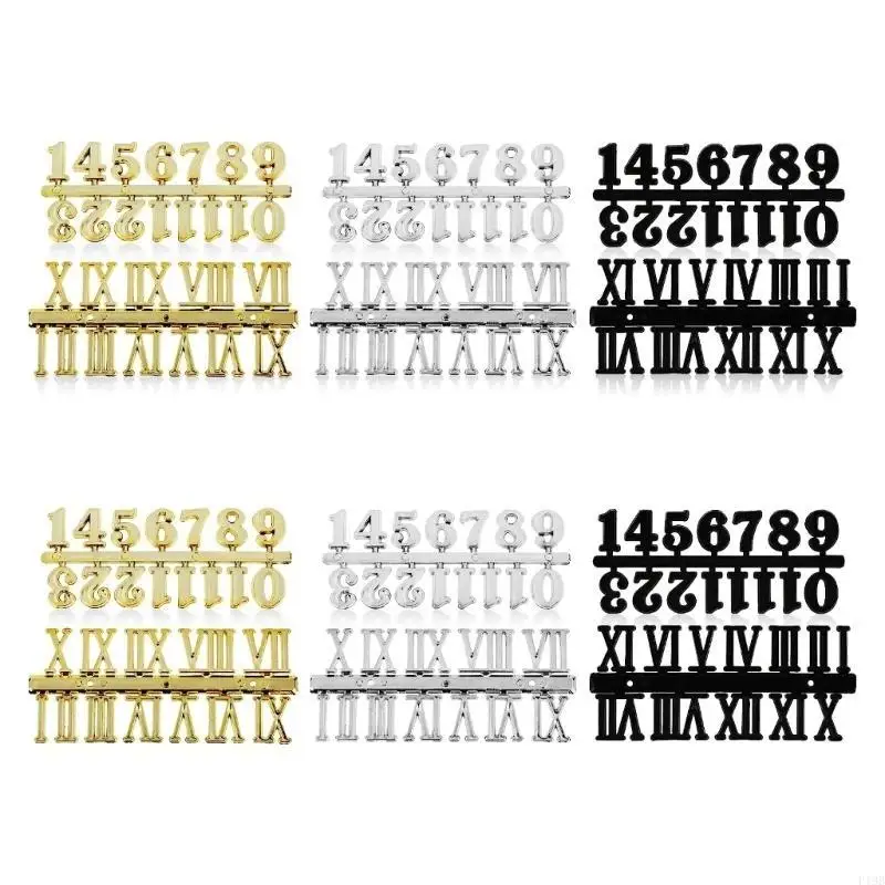 F19B DIY Clock Number Arabic Roman Numerals Digital Clocks Needle Hands Clock Sticker